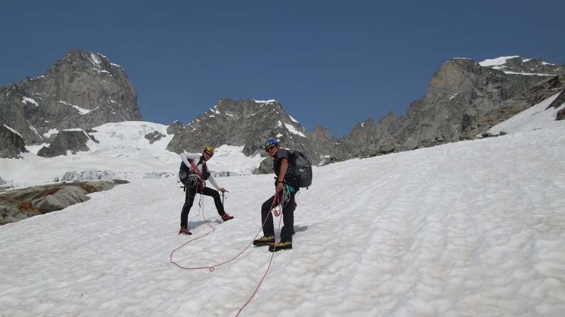 IMG 4287 Domenico e Luca sotto le Petit Jorasses