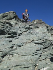 IMG 4456 Gian Maria che si arrampica sulla cresta rocciosa dell  Albaron