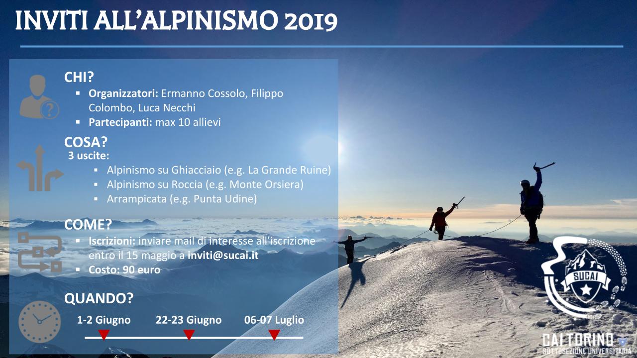 Presentazione Inviti Alpinismo 2019 Presentazione Inviti Alpinismo 2019